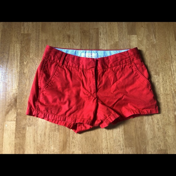 J. Crew women’s 3” Chino Shorts Red Size 4 - Picture 1 of 5